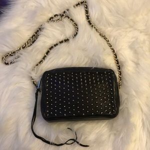 Rebecca Minkoff Leather Gold studded camera bag